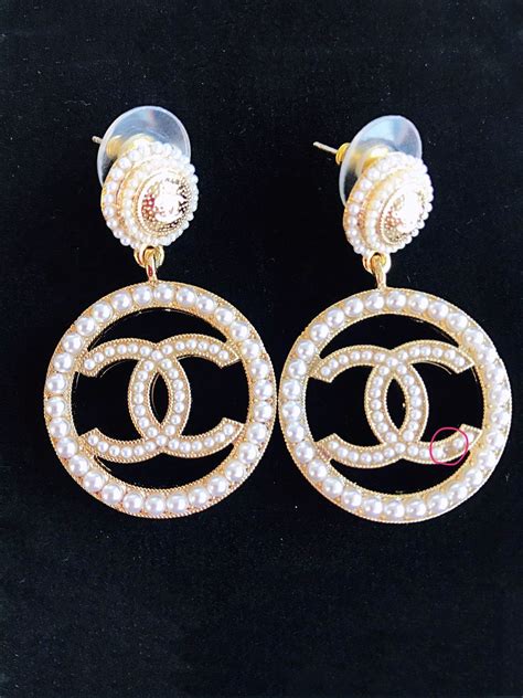 chanel cc heart pearl earrings|authentic chanel cc logo earrings.